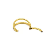 CZ Double Hoop Goldtone Septum Clicker - 18 Gauge at Spencer's