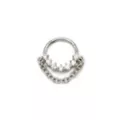 CZ Gem and Chain Septum Clicker Ring - 16 Gauge at Spencer's