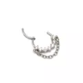 CZ Gem and Chain Septum Clicker Ring - 16 Gauge at Spencer's