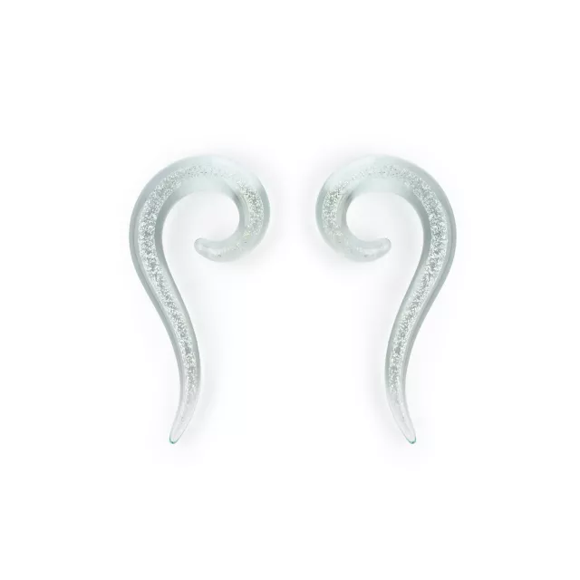 White Iridescent Glass Spiral Tapers at Spencer's