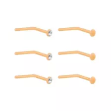 CZ Bioflex Nose Pins 6 Pack - 20 Gauge at Spencer's
