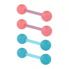 Glow in the Dark Pink and Blue Bioflex Barbells 2 Pair - 14 Gauge at Spencer's