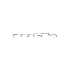 Multi-Pack CZ Dangle Moon L-Bend Nose Ring 6 Pack - 20 Gauge at Spencer's