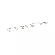 Multi-Pack CZ Dangle Moon L-Bend Nose Ring 6 Pack - 20 Gauge at Spencer's