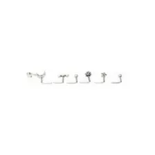 Multi-Pack CZ Dangle Moon L-Bend Nose Ring 6 Pack - 20 Gauge at Spencer's