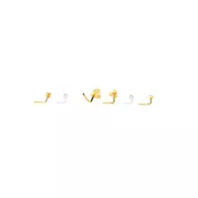 Multi-Pack CZ Silvertone and Goldtone Ornate Circle L-Bend Nose Rings 6 Pack - 20 Gauge at Spencer's