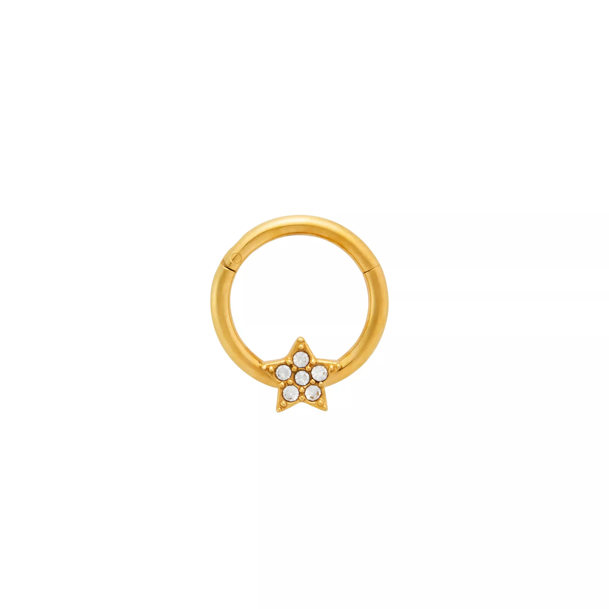 CZ Goldplated Star Daith Hoop Earring - 16 Gauge at Spencer's