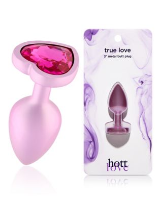 True Love Pink Gem Heart Metal Butt Plug 2.7 Inch - Hott Love