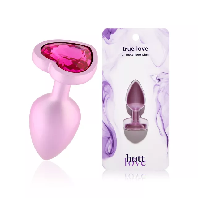 True Love Pink Gem Heart Metal Butt Plug 2.7 Inch - Hott Love at Spencer's