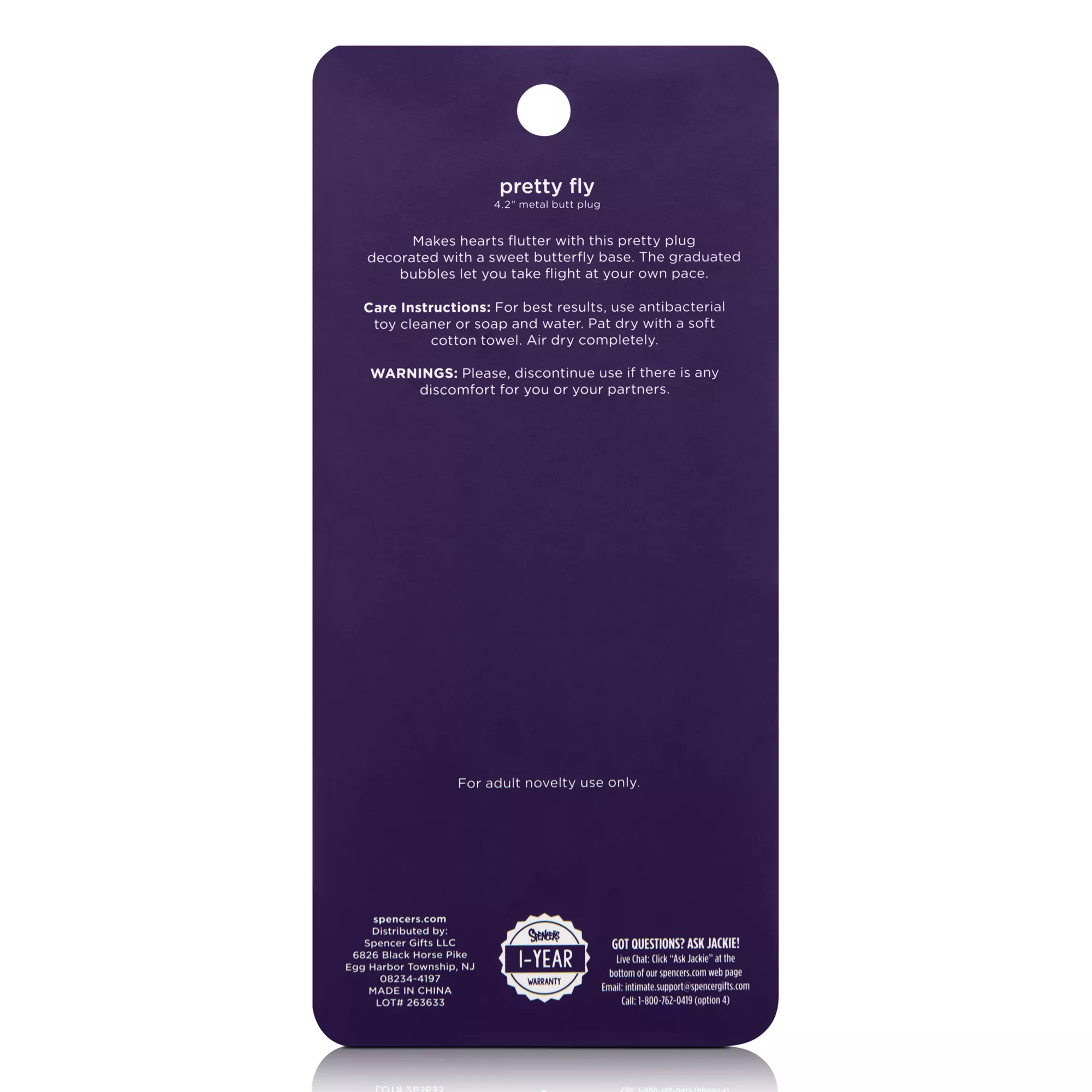 Hott Love Pretty Fly Butterfly Metal Butt Plug at Spencer's