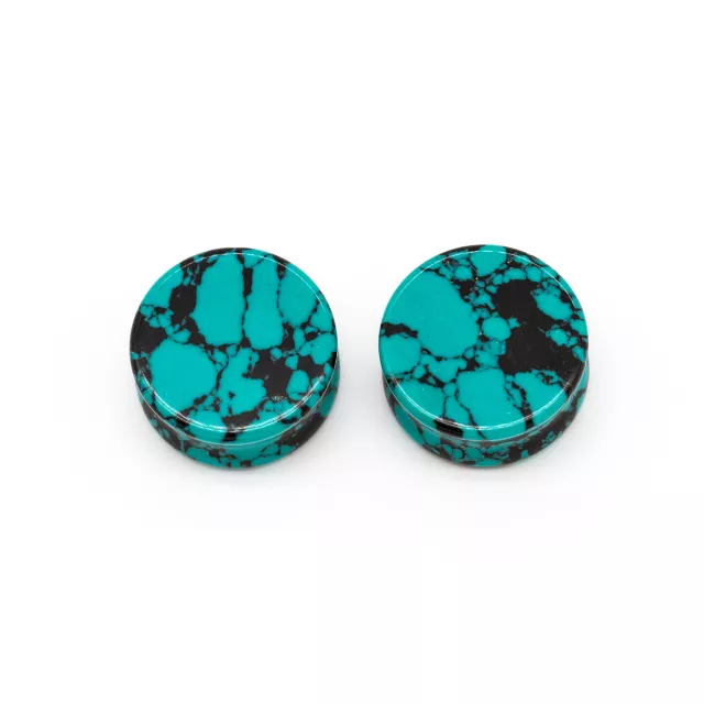 Teal Crackle Stone Plugs at Spencer's