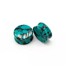 Teal Crackle Stone Plugs at Spencer's