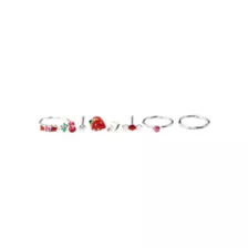 Multi-Pack CZ Berry Nose Pins and Hoop Nose Rings 6 Pack - 20 Gauge at Spencer's