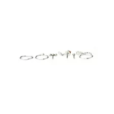 Multi-Pack CZ Berry Nose Pins and Hoop Nose Rings 6 Pack - 20 Gauge at Spencer's