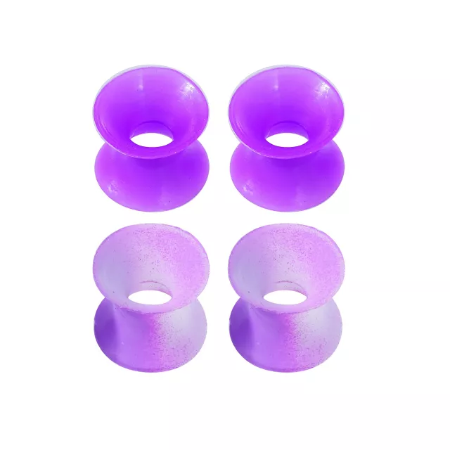 Multi-Pack Purple Ombre Silicone Tunnels - 2 Pair at Spencer's