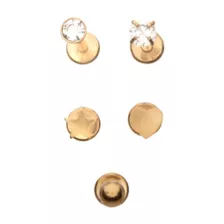 Multi-Pack Goldtone CZ Star Heart Labret Lip Rings 5 Pack - 16 Gauge at Spencer's
