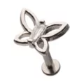 Silvertone Butterfly Cartilage Earring - 16 Gauge at Spencer's