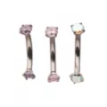 Multi-Pack CZ Aurora Borealis-Effect Pink and Purple Curved Barbells 3 Pack - 16 Gauge at Spencer's