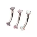 Multi-Pack CZ Aurora Borealis-Effect Pink and Purple Curved Barbells 3 Pack - 16 Gauge at Spencer's
