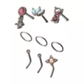 Multi-Pack Pink CZ Pin Hoop and L-Bend Nose Rings 9 Pack - 20 Gauge at Spencer's