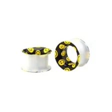 Silicone Smiley Face Double Flare Tunnels at Spencer's