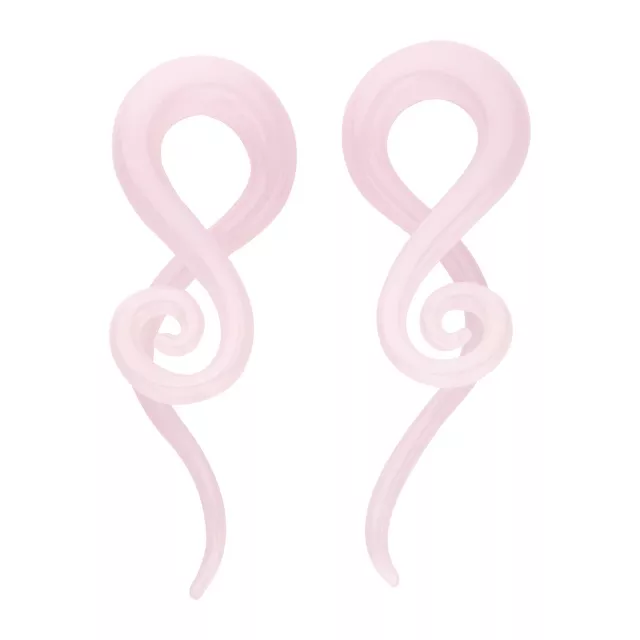 Pink Glass Spiral Tapers at Spencer's
