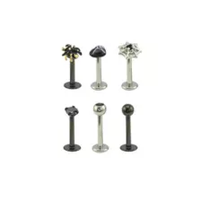 Multi-Pack Spider and Spider Web Titanium Labret Lip Rings 6 Pack - 16 Gauge at Spencer's