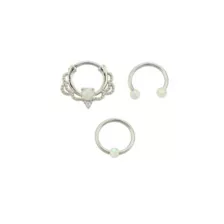 Multi-Pack CZ Opal Horseshoe Septum and Clicker 3 Pack - 16 Gauge at Spencer's