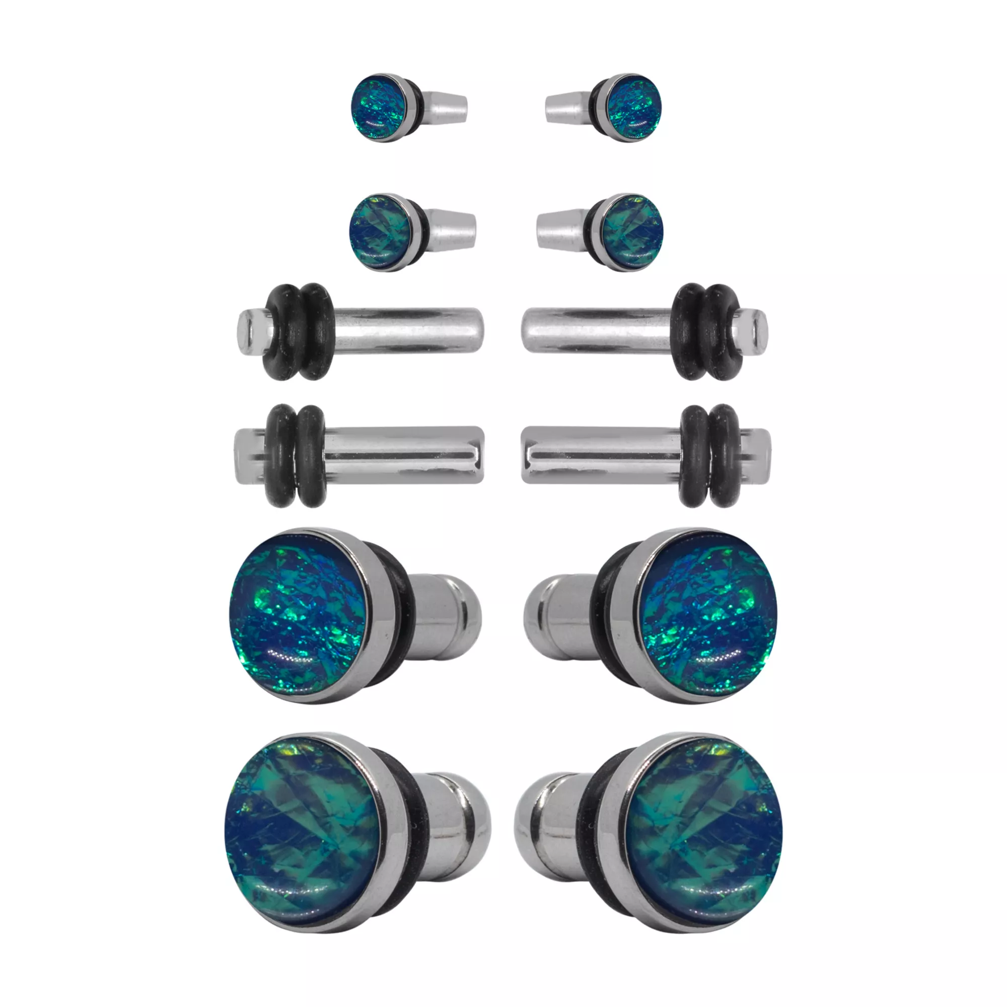 Multi-Pack Silvertone Resin Plug Set at Spencer's