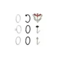 CZ Multi-Pack Bat Chain Dangle L Bend and Hoop Nose Rings 9 Pack - 20 Gauge at Spencer's
