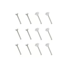 Multi-Pack CZ Square Prong Nose Pins 12 Pack - 20 Gauge at Spencer's