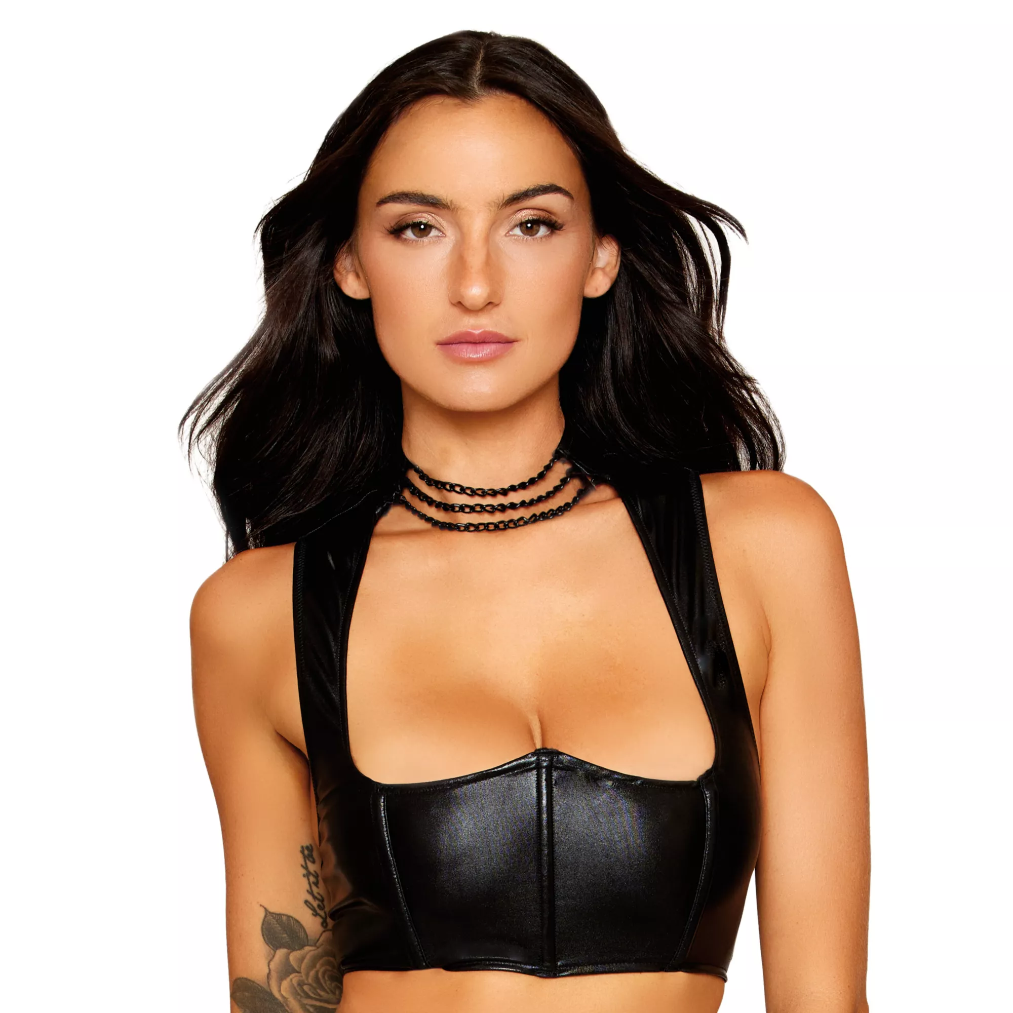 Black Harness Corset at Spencer's
