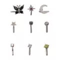 Multi-Pack CZ Multi-Color Butterfly Moon Star L-Bend Nose Rings 9 Pack - 20 Gauge at Spencer's