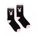 Black and Pink Playboy Crew Socks at Spencer's