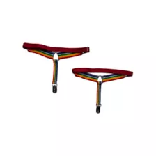 Rainbow Pride Leg Garters with O Ring at Spencer's