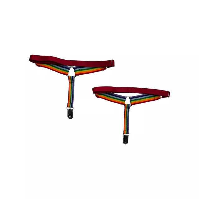 Rainbow Pride Leg Garters with O Ring at Spencer's