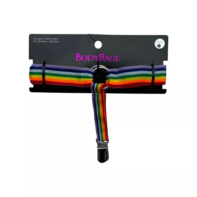 Rainbow Pride Leg Garters with O Ring at Spencer's