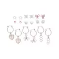 Multi-Pack Heart Bow Butterfly Spike Earrings - 9 Pair at Spencer's