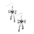 Purple CZ Bow Dangle Earrings at Spencer's
