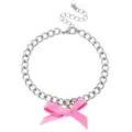 Multi-Pack Heart and Bow Chain Bracelets - 5 Pack at Spencer's