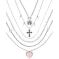 Heart and Cross Layered Chain Necklace at Spencer's