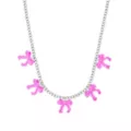 Pink Bow Chain Necklace at Spencer's