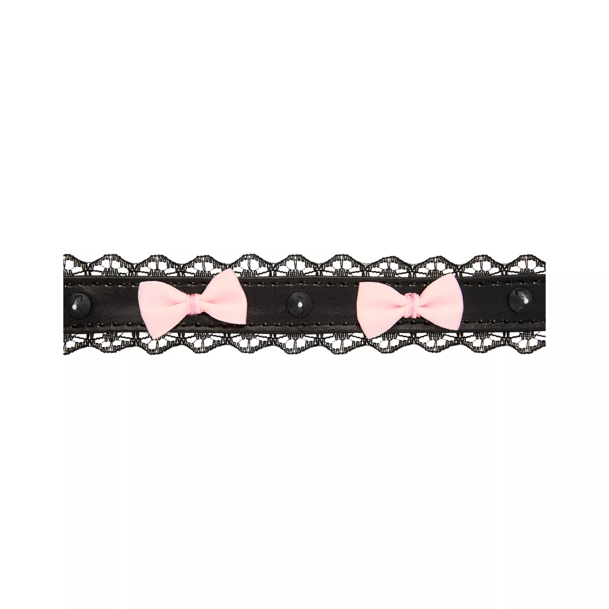 Black Lace Bow Spiked Choker Necklace at Spencer's