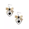 Cutout Heart Bow Dangle Earrings at Spencer's