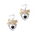 Cutout Heart Bow Dangle Earrings at Spencer's