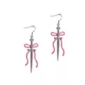 Pink Bow Dagger Dangle Earrings at Spencer's