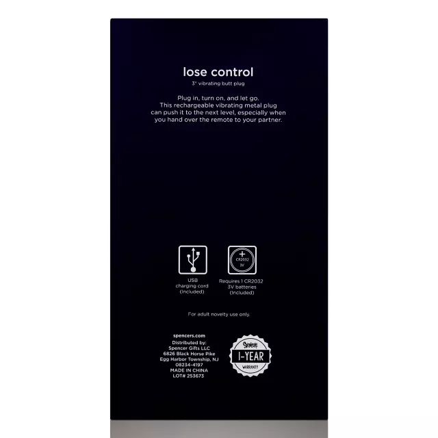 Lose Control Rechargeable Vibrating Butt Plug 3 Inch - Hott Love Extreme at Spencer's