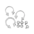 Kayla Malecc Multi-Pack Silvertone Titanium Horseshoe Rings with Extra Ends 3 Pack - 16-20 Gauge at Spencer's