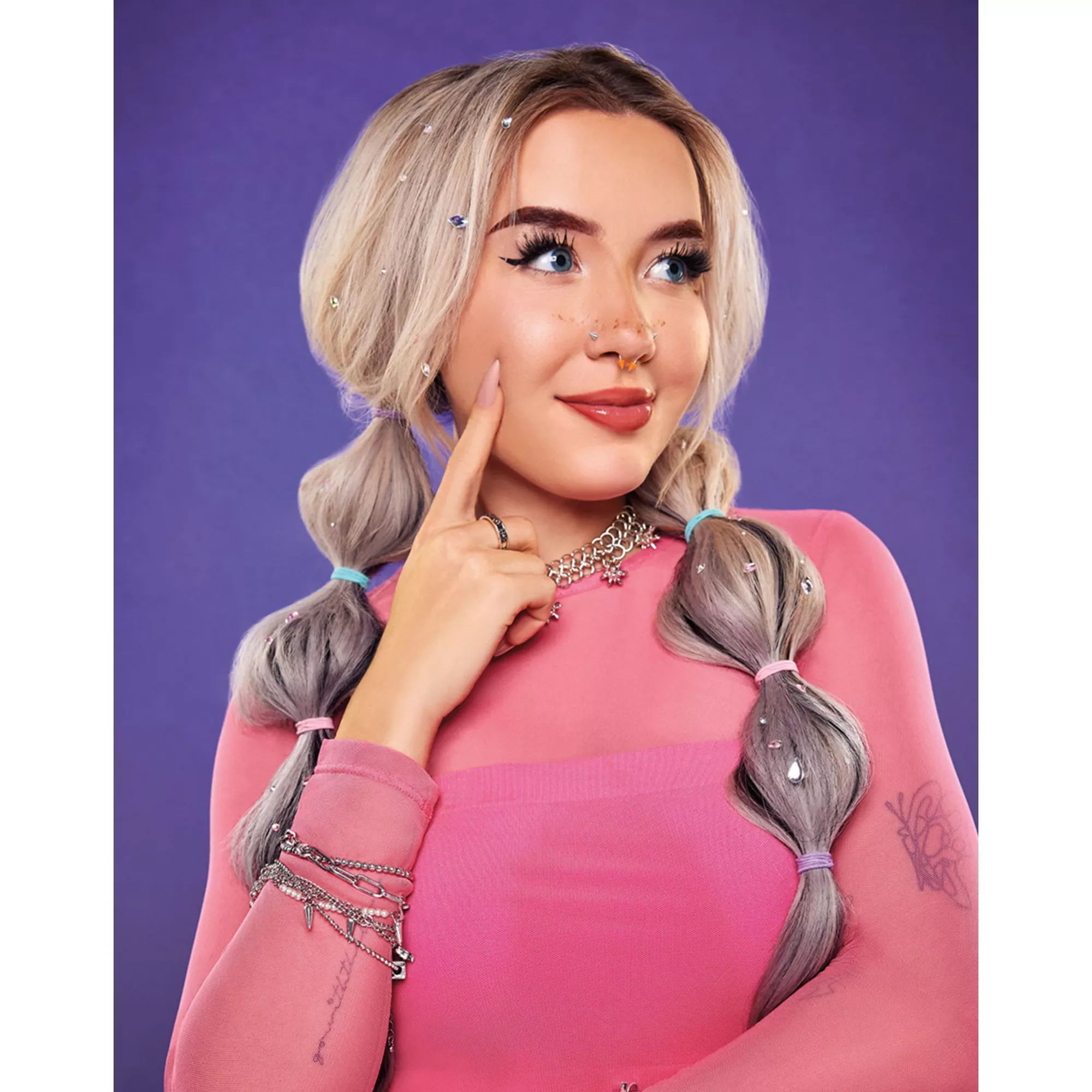 Kayla Malecc Multi-Pack Silver-Tone Titanium Horseshoe and Screw Nose Rings - 3 Pack at Spencer's