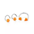 Kayla Malecc Multi-Pack Titanium Horseshoe Ring and Screw Nose Rings with Neon Orange Ends - 3 Pack at Spencer's